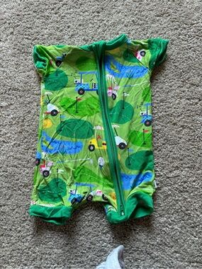 Little Sleepies Green Golf Print One-Piece Romper